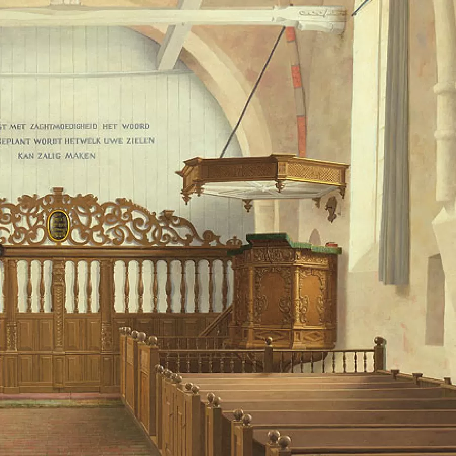 Art Revisited De Andreaskerk in Westeremden (13e eeuw), voor de restauratie | Giclées