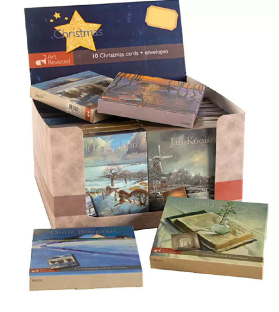 Art Revisited Display met 26 doosjes Exclusieve kerstkaarten | Kerstkaartensets