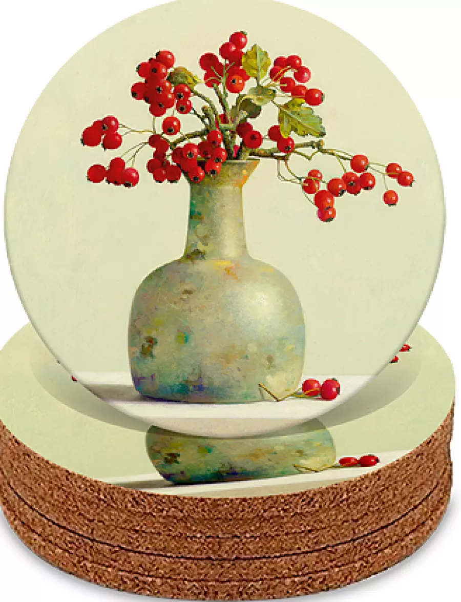 Art Revisited 6 Onderzetters Meidoornbessen | Tafelhulpjes