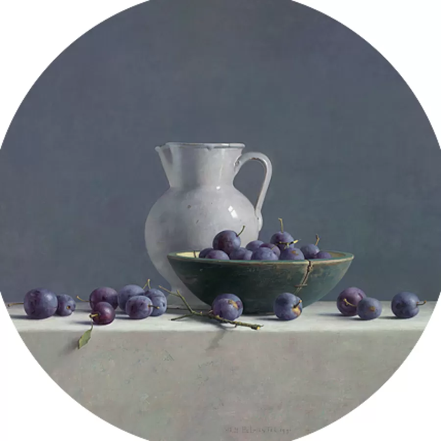 Art Revisited Pruimen met witte Spaanse kan | Art Circles