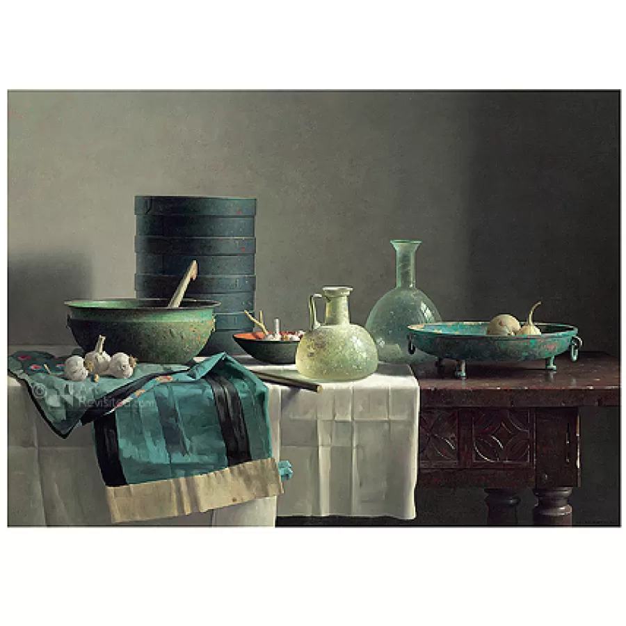 Art Revisited Romeins glas en Chinese rok op Spaanse tafel | Wenskaarten