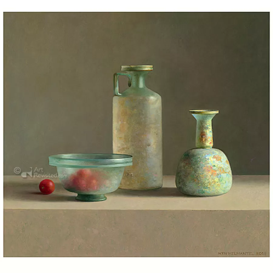 Art Revisited Romeins glas met tomaatjes | Wenskaarten
