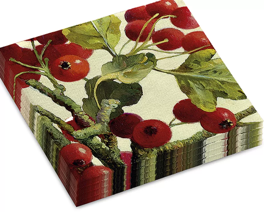 Art Revisited 20 servetten Meidoornbessen | Tafelhulpjes