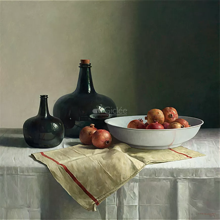 Stilleven met granaatappels op Chinese schaal^Art Revisited Shop