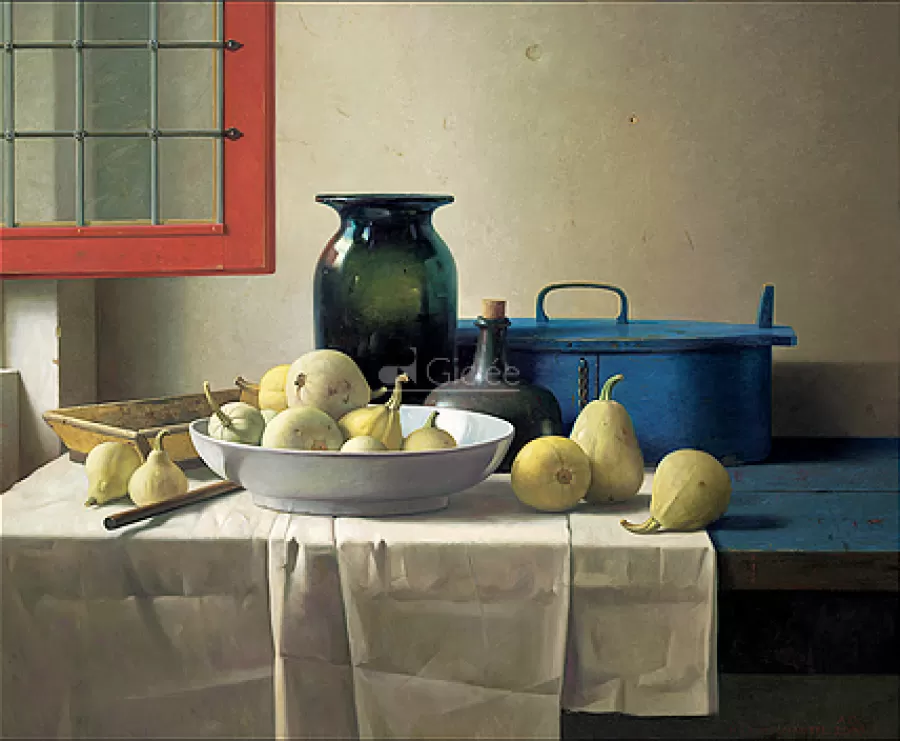 Art Revisited Stilleven met open raam (Rembrandts atelier) | Giclées