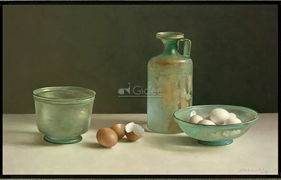 Art Revisited Stilleven met Romeins glas en eieren | Giclées