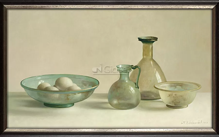Art Revisited Stilleven met Romeins glas in tegenlicht | Giclées